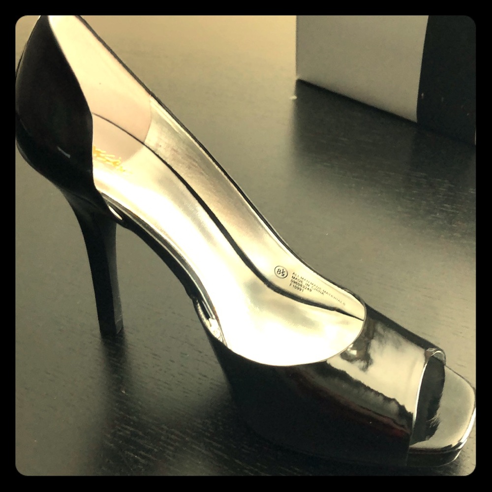 Patent Leather Open Toed Heels